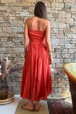 Songbird Bandeau Skirt Dress Rust